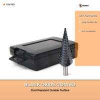 Foret étagé HSS Nesen, oxyde noir, queue droite, cannelure spirale, élimination des copeaux, sans bavures, perçage précis, multi-matériaux, bricolage