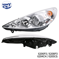 Ensemble de phares avant halogènes OE 6206P3 6208P3 pour Peugeot 207 206 Plus 207 Compact, remplacement de phare 6204CH 6205CG