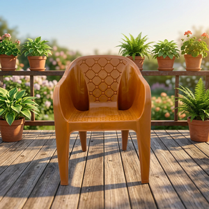 Silla de Plástico Apilable de Calidad Premium, Libre de BPA, con Respaldo Sólido y Reposabrazos, para Sala de Estar Moderna, Muebles de Interior y Exterior - Product Image 1
