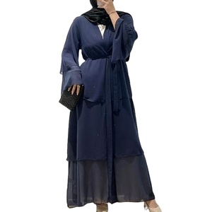 Summer Middle East Muslim <strong>Plus</strong>-<strong>Size</strong> Chiffon Dress with Cardigan Cake Skirt &amp; Robe Abaya Islamic <strong>Clothing</strong> From Dubai - Product Image 1