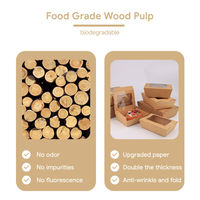 Boîte à lunch jetable haut de gamme en papier kraft imprimée sur mesure avec fenêtre, conteneur ondulé biodégradable pour plats à emporter, boîte alimentaire protectrice