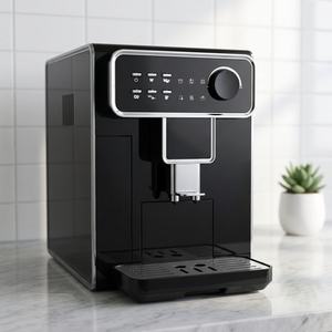 Black Espresso <b>Coffee</b> Maker 15 Bar Pump Pressure 1400W Stainless Steel Auto Shut-Off Household Brew System - Product Image 1