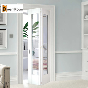 <span class=keywords><strong>Porte</strong></span> intérieure à double battant en bois blanc avec vitrage - Product Image 1
