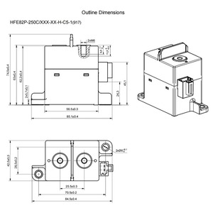 Contactor de CC de Alto Voltaje HONGFA HFE82P-250C, 450V 250A 24V/12V CC, 2 Fases, Relé de 250kW - Product Image 4