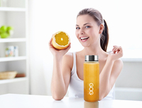 Shaker à protéines réutilisable, classique, 500 ml, style tendance, ma bouteille, en plastique transparent Tritan, avec couvercle en métal