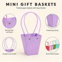 Sac cadeau en papier avec poignée en fil métallique, panier pour cadeaux de fête, boîte à bonbons, mini sac fourre-tout coloré pour les cadeaux de mariage, logo personnalisé