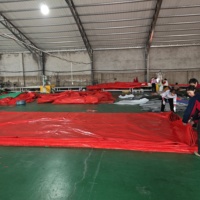 Bâche en PE imperméable de qualité supérieure, résistante aux UV, orange, 18*18 pieds, pour le camping, la construction, l'agriculture, directement de l'usine