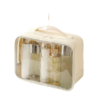 DICHOS Nouvelle Trousse de Voyage Transparente Haut de Gamme en PVC, Grande Capacité, Portable, avec Fermeture Éclair, pour Soins de la Peau Féminins