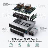 Serveur en rack DL380 Gen11 2U, processeur Xeon Gold 6430, 64 Go de RAM DDR5, prise en charge des GPU, calcul IA, en stock
