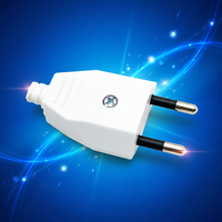 Connecteur électrique mâle européen de style allemand 2P sans mise à la terre 10A, haute qualité, en PC ignifuge, réutilisable