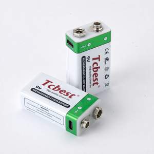 2025 all'ingrosso e prezzo di fabbrica tipo-C <span class=keywords><strong>9V</strong></span> 1000mAh <span class=keywords><strong>batteria</strong></span> ricaricabile cilindrica agli ioni di litio per elettrodomestici - Product Image 1