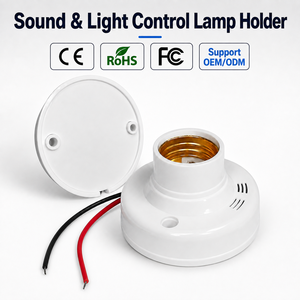 E27 Sound and <b>Light</b> Control Lamp Holder, Automatic Voice Activated <b>Light</b> <b>Sensor</b> <b>Bulb</b> Socket with 30S Delay Off for Hallway Stair - Product Image 1