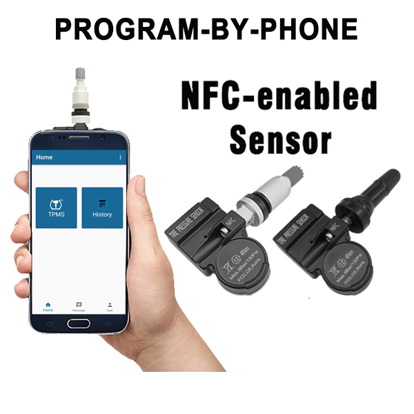 NFC TPMS Sensor Programmed Phone App Tire Pressure Sensor 98% Vehicle Coverage 315mhz 433mhz 3 Years Warranty 3.7V Auto