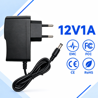 Alimentation électrique AC/DC 12V 1A 12W avec prise EU, adaptateur mural pour fournitures pour animaux de compagnie et enceintes intelligentes, personnalisation professionnelle