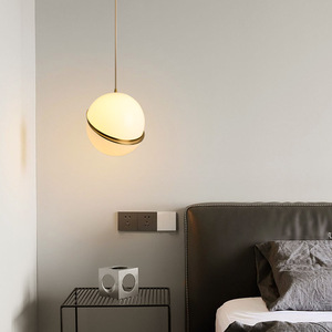 Nordic Minimalist Round Pendant <b>Light</b> Acrylic Gold LED Chandelier For Bedroom Living Room <b>Dining</b> Room Cafe - Product Image 4