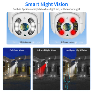 Cámara de Vigilancia WiFi Inalámbrica para Exteriores con Visión Nocturna a Color de 3MP H265, Impermeable, HD, WHD813, Seguimiento Automático de Movimiento, PTZ - Product Image 4