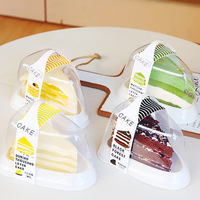 Vente en gros de boîtes à gâteaux épaissies à mille couches, design portable, boîtes en plastique pour l'emballage de gâteaux triangulaire et la découpe de desserts