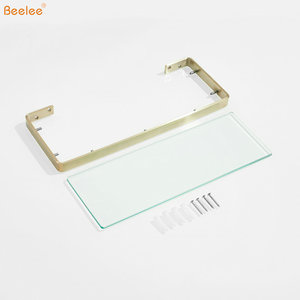 Beelee BA19304BGホームホテルバスルームアクセサリー高級ステンレス鋼304ガラス棚ホルダー付き - Product Image 5