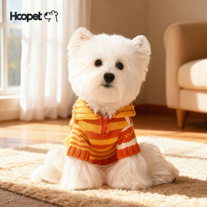 Hoopet – pull rayé à blocs de couleurs pour chiens, vêtements chauds d'hiver et d'automne, pour chiots Bichon Frise West Highland White Terrier, chats - Product Image 1