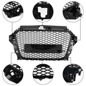 Parrilla de nido de abeja negra brillante para coche <span class=keywords><strong>A3</strong></span> S3, rejilla de malla para parachoques delantero estilo RS3 para <span class=keywords><strong>Audi</strong></span> <span class=keywords><strong>A3</strong></span> 8V S3 2013 2014 2015 2016 - Product Image 3