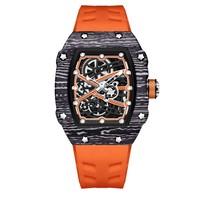 Montre squelette tonneau de luxe pour homme