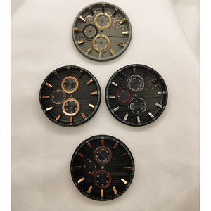 Đồng Hồ Oem Phần <span class=keywords><strong>Bezel</strong></span> Mặt Đồng Hồ Đa Chức Năng Dập Nổi Ba Mắt Tùy Chỉnh - Product Image 5