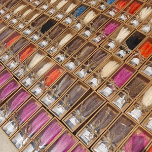 SZ0491 Juego de Regalo de Hierba de Pampas <span class=keywords><strong>con</strong></span> Florero de Vidrio para Decoración del Hogar, Hierba de Pampas Seca Pequeña en Caja de Regalo - Product Image 1