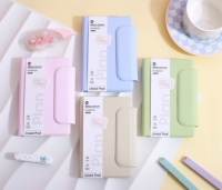 Carnet de notes portable 2026 A6 avec fermeture magnétique, couverture en PU, pages intérieures lignées couleur macaron pastel, 88 feuilles, idéal pour un cadeau