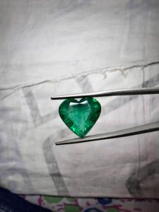 Pierre précieuse naturelle de qualité supérieure Jai Narayan Gems, taille cœur, 14 mm, 9,56 CT, pierre précieuse verte ZAM1 pour bijoux fins, bague, pendentif - Product Image 3