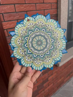 Sous-verre en céramique personnalisé haut de gamme de 20 cm, grand sous-verre Mandala