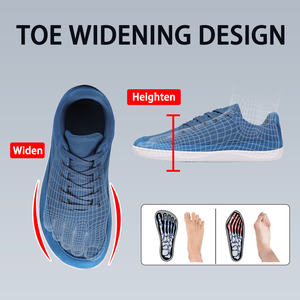 प्राकृतिक पैर का आकार चौड़ा पैर पैर का बॉक्स कैनवास ऊपरी फीता-अप नंगे जूते पृथ्वी ग्रेडिंग शून्य जूते - Product Image 4