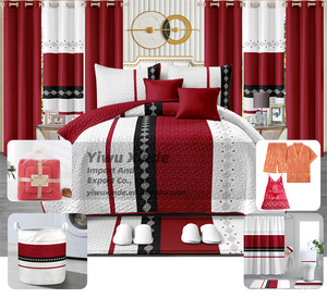 Parure de lit 22 pièces avec rideaux assortis, personnalisable, ensemble de literie 26 pièces, dessus de lit, ensemble de draps avec ensembles de salle de bain - Product Image 2