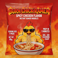 Nouilles Udon Cuites au Blé Dur, Faible en Sodium et en Matières Grasses, Saveur Poulet Épicé, Instantanées en Boîte/Gobelet/en Vrac