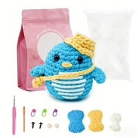 Kit de Crochet Amigurumi Pingouin en Peluche pour Débutants – Artisanat Textile Marin pour Noël, Idéal pour Adultes et Débutants