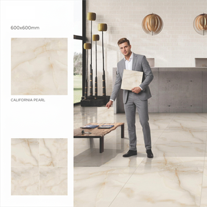 Callis Verde Marble Design Nano Polished Porcelain <b>Floor</b> Tiles 600x600mm by Vistaar - Product Image 5