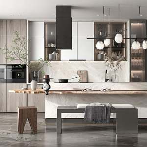 Meubles de cuisine complets SANTOPOVA, armoires de base pour évier de cuisine modernes avec panneau mélaminé - Product Image 6