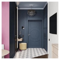 Sistem Penguncian Multi Titik Modern Pintu Masuk Depan Berbahan Kayu Solid Tahan Api Tahan Kelembapan Kedap Suara Keamanan Tinggi
