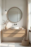 Meubles de salle de bain de luxe avec dessus en marbre |   Ensemble lavabo et colonne pour la rénovation des salles de bain d'hôtels et de villas