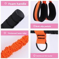 Banda de Resistencia Multifuncional con Pedales y Asas para Yoga, Ejercicios Abdominales, Cuerdas de Tracción para Adultos, Equipo de Entrenamiento para Abdomen, Cintura, Brazos, Piernas y Core