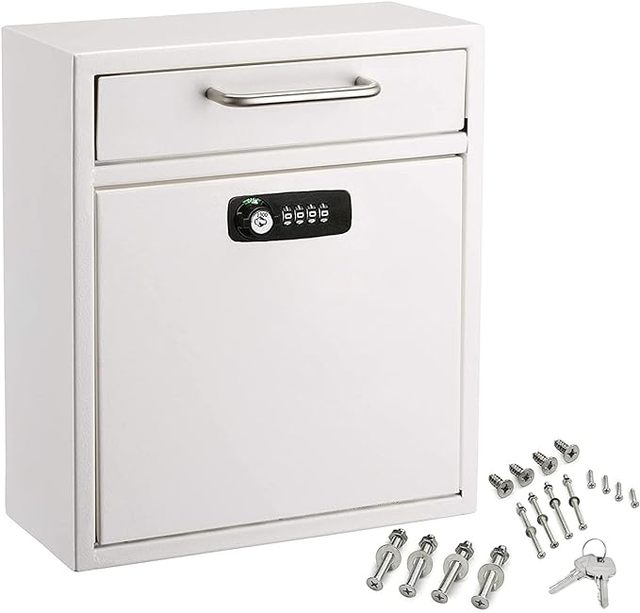 Combination Lock Mail Boxes Outdoor Locking Wall Mount Mailbox Security Key Drop Box Collection Boxes