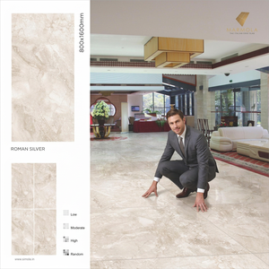 Loseta de Porcelana Esmaltada Brillante Pulpis Negra de 800x1600mm para Pisos de Apartamentos Modernos y Vestíbulos - Product Image 4