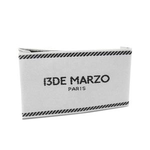 Étiquettes de col et de lavage en satin de polyester tissé haute densité, personnalisées avec logo privé, motif damassé, pliées au centre, pour vêtements - Product Image 5