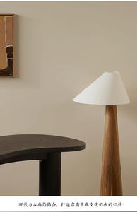 โคมไฟตั้งพื้นสไตล์ไม้ที่ทันสมัยพร้อมโป๊ะผ้า E27ฐานส่งตรงจากโรงงานสำหรับห้องน้ำชาห้องนั่งเล่นห้องนอน - Product Image 3