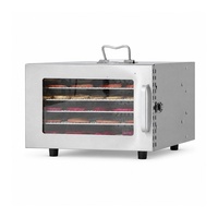 Déshydrateur alimentaire électrique commercial en acier inoxydable à 6 niveaux pour fruits, légumes et fruits secs (usage domestique)