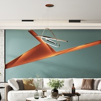 Lustre moderne de luxe 2024, éclairage de plafond LED, design américain, suspension en verre restauré pour salon