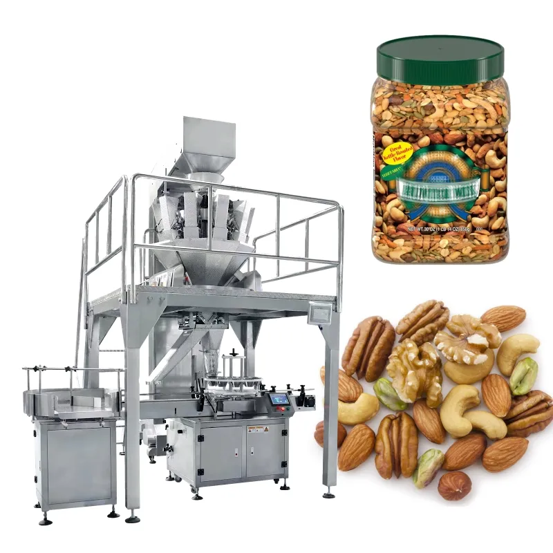 Macchina di riempimento automatico di bottiglie di alta qualità dado noce avena snack cibo granulato di pesatura macchina imballatrice