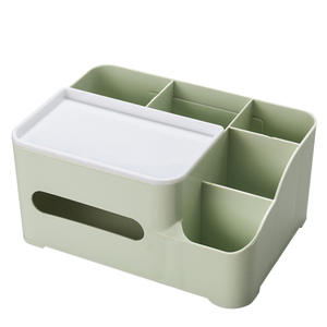 Nordic Style <b>Desktop</b> <b>Organizer</b> Tissue Box With Partitions 2L Storage Box <b>For</b> Makeup And Daily Essentials Modern Minimalist - Product Image 2