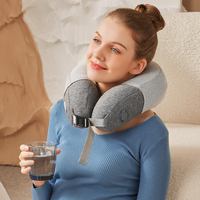 Masseur de cou gonflable portable, oreiller de massage à compression d'air, massage shiatsu électrique sans fil avec chaleur