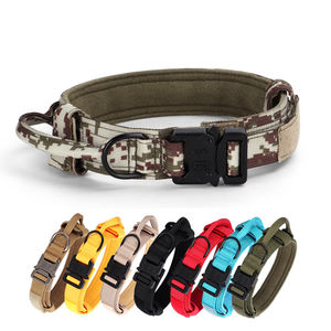 <span class=keywords><strong>Collar</strong></span> de perro de PU sólido personalizable, cinta de nailon verde de camuflaje de estilo de lujo para perros pequeños y grandes, equipo de entrenamiento táctico para mascotas - Product Image 1