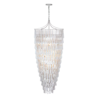 Lustre moderne élégant allongé en plâtre finition laiton pour entrée, salle à manger, table, chambre à coucher